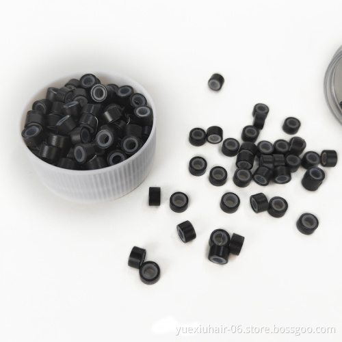 1000pcs Hair Extensions Micro Rings Links Beads i tip Human Hair Extensions Tool 5 mm aluminum silicone  beads